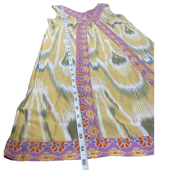 Lilka for Anthropologie Ikat Floral Print Sleeveless Cotton Dress - Size XS - Picture 7 of 9